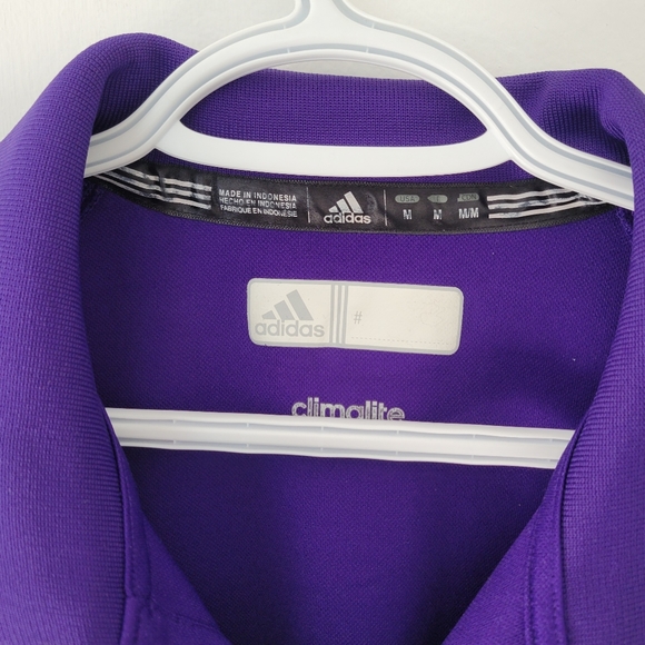 Men's Purple adidas Golf Shirt - Picture 3 of 3